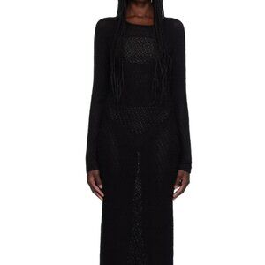 TOTEME Black Long-Sleeve Maxi Dress